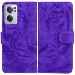 For OnePlus Nord CE 2 5G Tiger Embossing Pattern Horizontal Flip Leather Phone Case(Purple) (OEM)