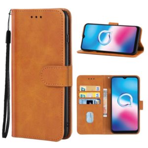 Leather Phone Case For Alcatel 3X (2020)(Brown) (OEM)