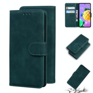 For LG K52 / K62 / Q52 Skin Feel Pure Color Flip Leather Phone Case(Green) (OEM)