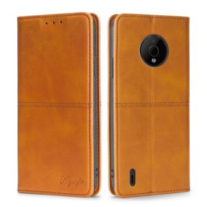 For Nokia C200 Cow Texture Magnetic Horizontal Flip Leather Phone Case(Light Brown) (OEM)