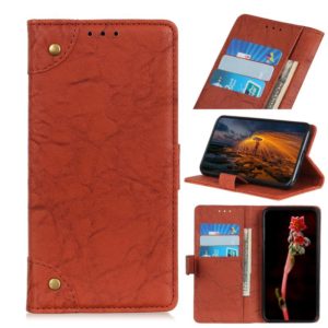 For Huawei Mate 40 Pro Copper Buckle Retro Crazy Horse Texture Horizontal Flip Leather Case with Holder & Card Slots & Wallet(Brown) (OEM)