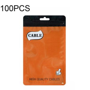 100 PCS Thumb Type Data Cable Packaging Bag Thickened Plastic Ziplock Bag 11 x 18cm(Orange) (OEM)