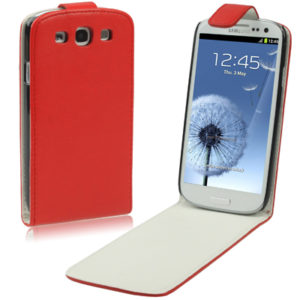 Vertical Flip Leather Case for Galaxy SIII / i9300(Red) (OEM)