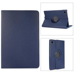 For Samsung Galaxy Tab A8 360 Degree Rotation Litchi Texture Tablet Leather Case with Holder & Sleep / Wake-up Function(Dark Blue) (OEM)