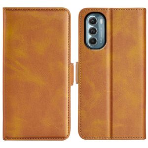 For Motorola Moto G 5G 2022 Dual-side Magnetic Buckle Leather Phone Case(Yellow) (OEM)