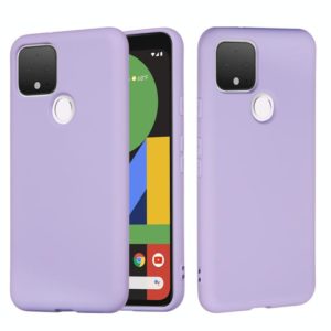 For Google Pixel 5 Pure Color Liquid Silicone Shockproof Full Coverage Case(Purple) (OEM)