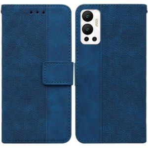 For Infinix Hot 12 Geometric Embossed Leather Phone Case(Blue) (OEM)