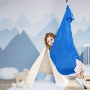 Kids Elastic Hammock Indoor Outdoor Swing, Size: 1.5x2.8m (Dark Blue) (OEM)