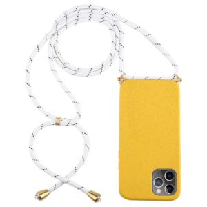 For iPhone 12 Pro Max Wheat TPU Protective Case with Lanyard(Yellow) (OEM)
