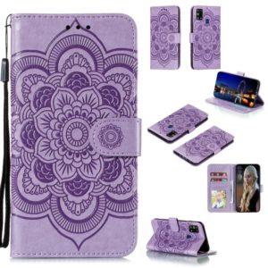 For Galaxy M31 Mandala Embossing Pattern Horizontal Flip PU Leather Case with Holder & Card Slots & Walle & Lanyard(Purple) (OEM)