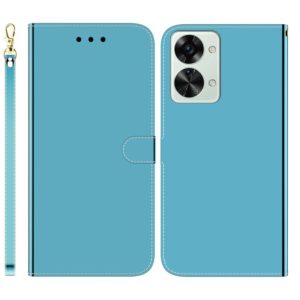 For OnePlus Nord 2T Imitated Mirror Surface Horizontal Flip Leather Phone Case(Blue) (OEM)