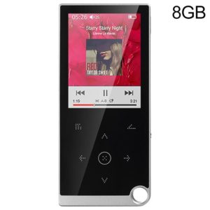 E05 2.4 inch Touch-Button MP4 / MP3 Lossless Music Player, Support E-Book / Alarm Clock / Timer Shutdown, Memory Capacity: 8GB without Bluetooth(Silver Grey) (OEM)