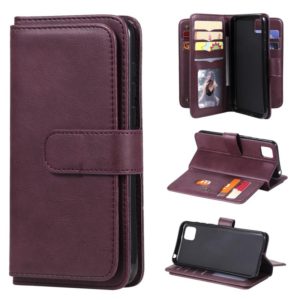For Huawei Y5P / 9S Multifunctional Magnetic Copper Buckle Horizontal Flip Solid Color Leather Case with 10 Card Slots & Wallet & Holder & Photo Frame(Wine Red) (OEM)