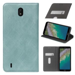 For Nokia C01 Plus Cloth Texture Retro Horizontal Flip PU Leather Shockproof Case with Holder & Card Slot(Blue) (OEM)