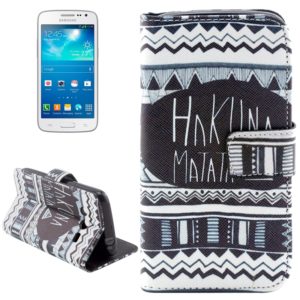 HAKUNA MATATA Pattern Leather Case with Holder & Card Slots & Wallet for Galaxy Core LTE SM-G386F (OEM)