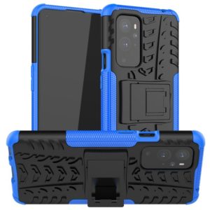 For OnePlus 9 Pro Tire Texture Shockproof TPU+PC Protective Case with Holder(Blue) (OEM)