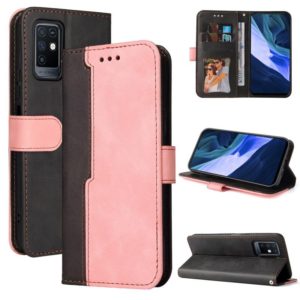 For Infinix Note 10 Business Stitching-Color Horizontal Flip PU Leather Case with Holder & Card Slots & Photo Frame(Pink) (OEM)