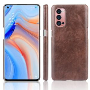For OPPO Reno4 Pro Shockproof Litchi Texture PC + PU Case(Brown) (OEM)