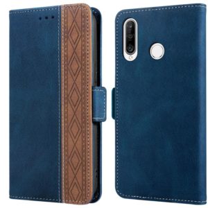 For Huawei P30 Lite Stitching Side-Magnetic RFID Leather Phone Case(Royal Blue) (OEM)