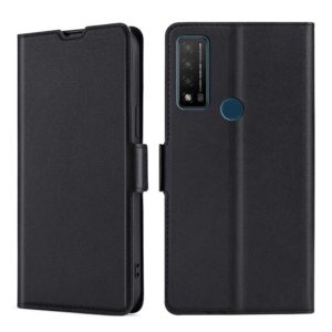 For TCL Bremen 5G / 20AX 5G / 20R 5G Ultra-thin Voltage Side Buckle PU + TPU Leather Phone Case(Black) (OEM)