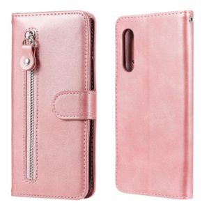 For LG Velvet Fashion Calf Texture Zipper Horizontal Flip Leather Case with Holder & Card Slots & Wallet(Rose Gold) (OEM)