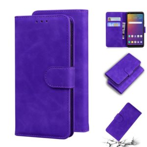 For LG Stylo 5 Skin Feel Pure Color Flip Leather Phone Case(Purple) (OEM)
