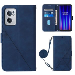 For OnePlus Nord CE 2 5G Crossbody 3D Embossed Flip Leather Phone Case(Blue) (OEM)