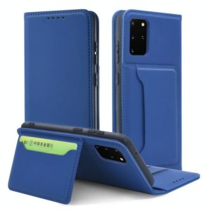 For Samsung Galaxy S20 Plus 5G Strong Magnetism Shockproof Horizontal Flip Liquid Feel Leather Case with Holder & Card Slots & Wallet(Blue) (OEM)
