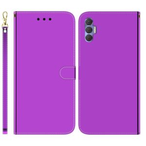 For Tecno Spark 8P Imitated Mirror Surface Horizontal Flip Leather Phone Case(Purple) (OEM)
