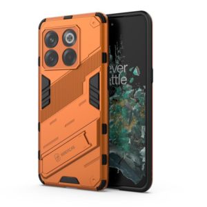 For OnePlus 10T 5G Punk Armor PC + TPU Phone Case with Holder(Orange) (OEM)