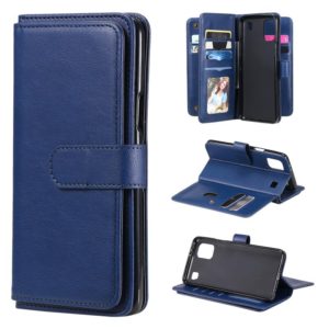 For LG K92 Multifunctional Magnetic Copper Buckle Horizontal Flip Solid Color Leather Case with 10 Card Slots & Wallet & Holder & Photo Frame(Dark Blue) (OEM)