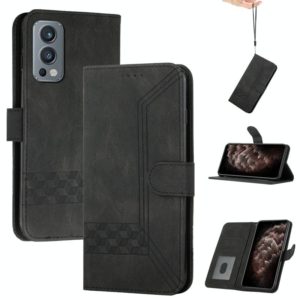 Cubic Skin Feel Flip Leather Phone Case For OnePlus Nord 2 5G(Black) (OEM)