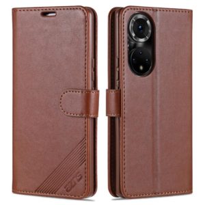 AZNS Sheepskin Texture Horizontal Flip Leather Case with Holder & Card Slots & Wallet For Honor 50 Pro(Brown) (AZNS) (OEM)