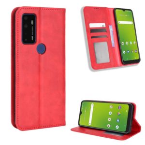 For Cricket Dream 5G / AT&T Radiant Max 5 Magnetic Buckle Retro Texture Leather Phone Case(Red) (OEM)