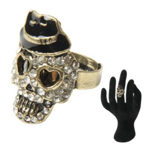 Ρετρό Βασιλικό Καπέλο Κρυστάλλινο Δαχτυλίδι Κρανίου Κοσμήματα για Άνδρα,Γυναίκα (OEM)