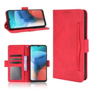For Motorola Moto E7 Skin Feel Calf Pattern Horizontal Flip Leather Case with Holder & Card Slots & Photo Frame(Red) (OEM)