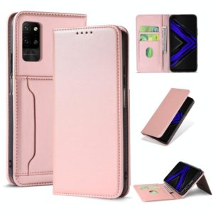 For Huawei Honor Play 4 Pro Strong Magnetism Liquid Feel Horizontal Flip Leather Case with Holder & Card Slots & Wallet(Rose Gold) (OEM)