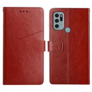 For Motorola Moto G60S Y Stitching Horizontal Flip Leather Phone Case with Holder & Card Slots & Wallet & Photo Frame(Brown) (OEM)