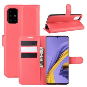 For Galaxy A51 (4G) Litchi Texture Horizontal Flip Protective Case with Holder & Card Slots & Wallet(Red) (OEM)