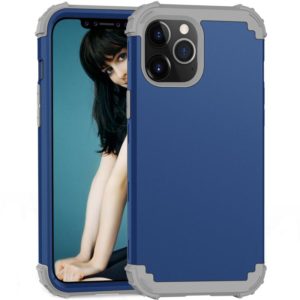 For iPhone 12 / 12 Pro PC+ Silicone Three-piece Anti-drop Mobile Phone Protective Back Cover(Blue) (OEM)