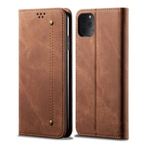For iPhone 11 Pro Denim Texture Casual Style Horizontal Flip Leather Case with Holder & Card Slots & Wallet(Brown) (OEM)