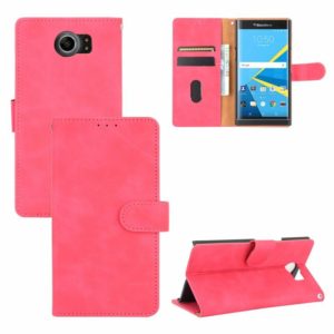 For BlackBerry Priv Solid Color Skin Feel Magnetic Buckle Horizontal Flip Calf Texture PU Leather Case with Holder & Card Slots & Wallet(Rose Red) (OEM)
