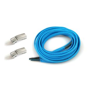 1 Pair SLK28 Metal Magnetic Buckle Elastic Free Tied Laces, Style: Silver Magnetic Buckle+Light Blue Shoelaces (OEM)