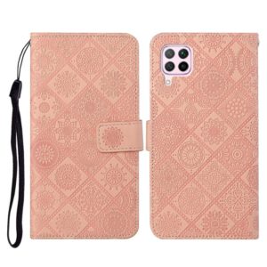 For Huawei P40 lite / nova 6 SE Ethnic Style Embossed Pattern Horizontal Flip Leather Case with Holder & Card Slots & Wallet & Lanyard(Pink) (OEM)