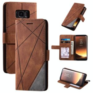 For Samsung Galaxy S8 Skin Feel Splicing Horizontal Flip Leather Case with Holder & Card Slots & Wallet & Photo Frame(Brown) (OEM)