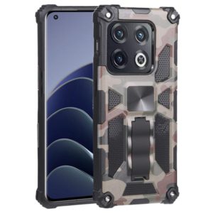 For OnePlus 10 Pro Camouflage Armor Shockproof TPU + PC Magnetic Protective Phone Case with Holder(Army Green) (OEM)
