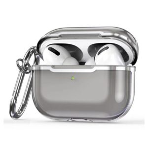DDEHY668 Electroplated Transparent Silicone + PC Protective Cover For AirPods Pro(Transparent Black + Silver) (OEM)