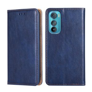 For Motorola Edge 30 Gloss Oil Solid Color Magnetic Leather Phone Case(Blue) (OEM)