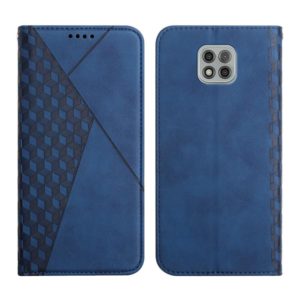 For Motorola Moto G Power 2021 Diamond Pattern Splicing Skin Feel Magnetic Horizontal Flip Leather Case with Card Slots & Holder & Wallet(Blue) (OEM)