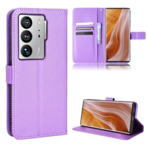 For ZTE Axon 40 Ultra Diamond Texture Leather Phone Case(Purple) (OEM)
